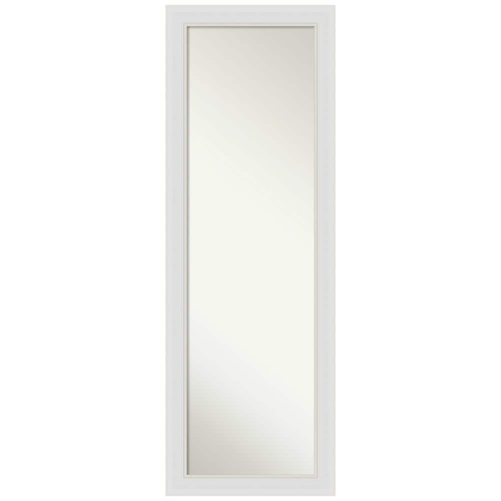 18" x 52" Flair Framed On the Door Mirror Soft White - Amanti Art: Modern Rectangle, Polystyrene Frame, No Assembly Required