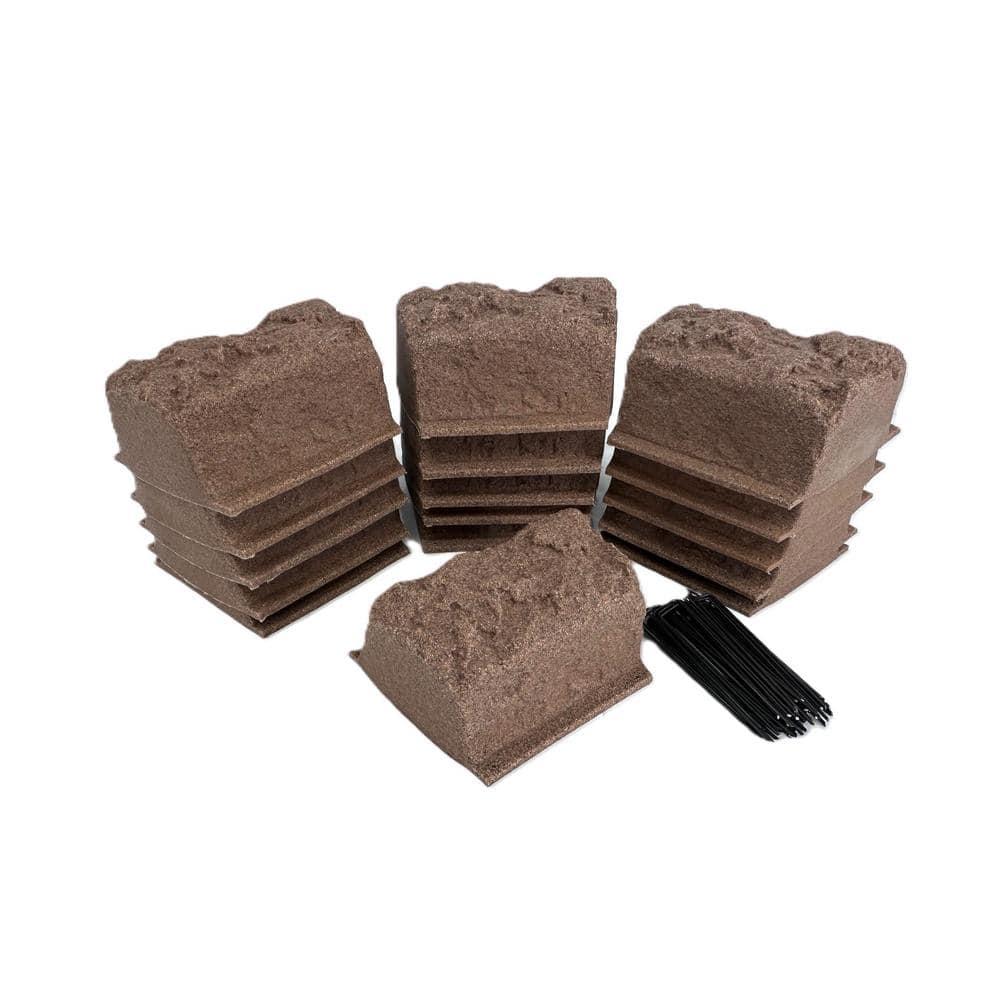 DekoRRa Products 144" L x 5" W x 4" H Lawn Edging Artificial Stone (Set of 16)