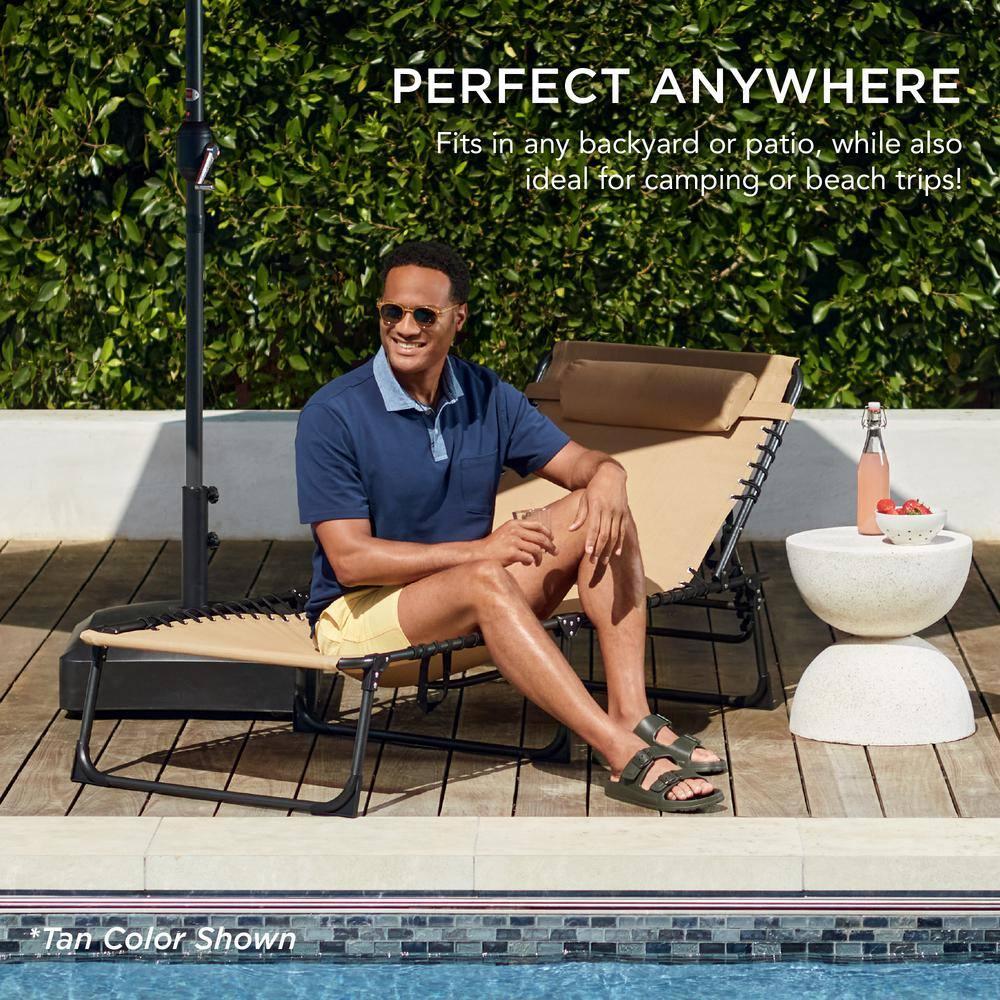 Best Choice Products Patio Chaise Lounge Chair, Outdoor Portable Adjustable Pool Recliner w/ Pillow - Wine Red