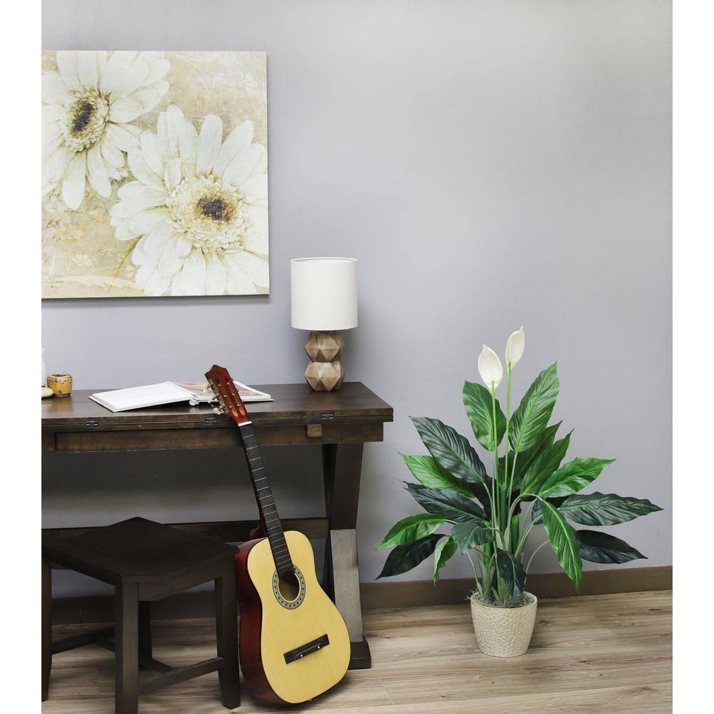 The Mod Greenhouse 29" Artificial Green Spathiphyllum Plant in a Black Matte Planter Pot