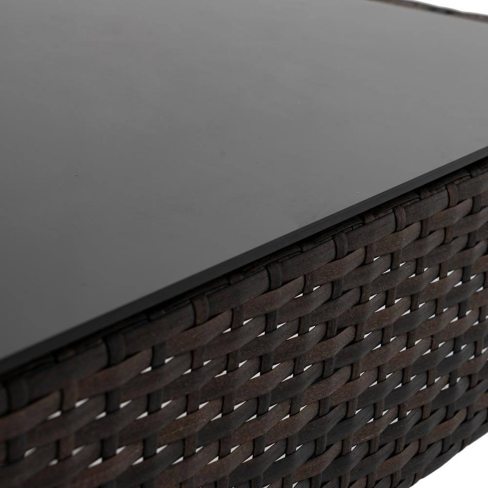 Westin Outdoor 4-Piece Rattan Wicker Patio Conversation Sofa Set with Cushions, Coffee/Beige