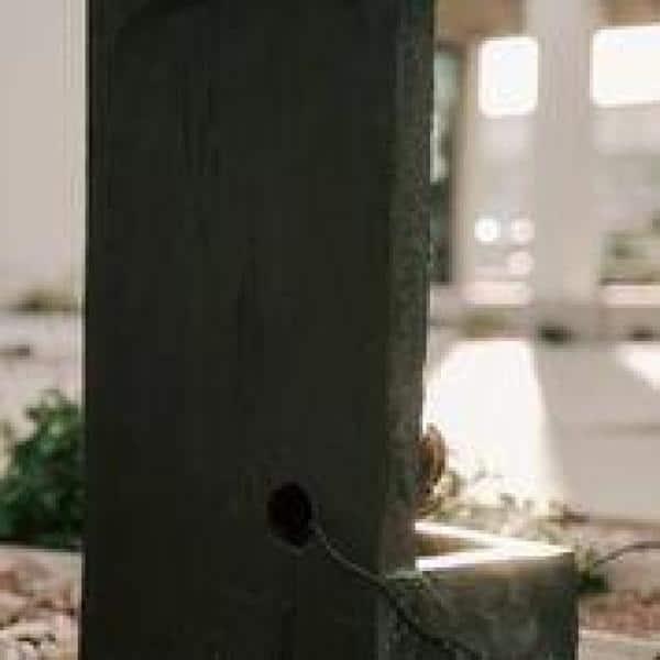 XBrand 30" H Zen Buddha Face Water Fountain w/ LED light & Pump, Indoor/Outdoor Freestanding, Relaxing Zen Décor, Bronze and Natural Grey Polyresin Fountain for Home Patio Garden Backyard