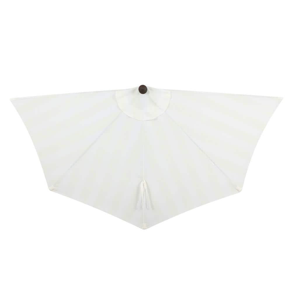 Arlmont & Co. Tasheba 9 ft. Classic Scalloped Fringe Half Market Patio Umbrella with Crank, and UV Protection