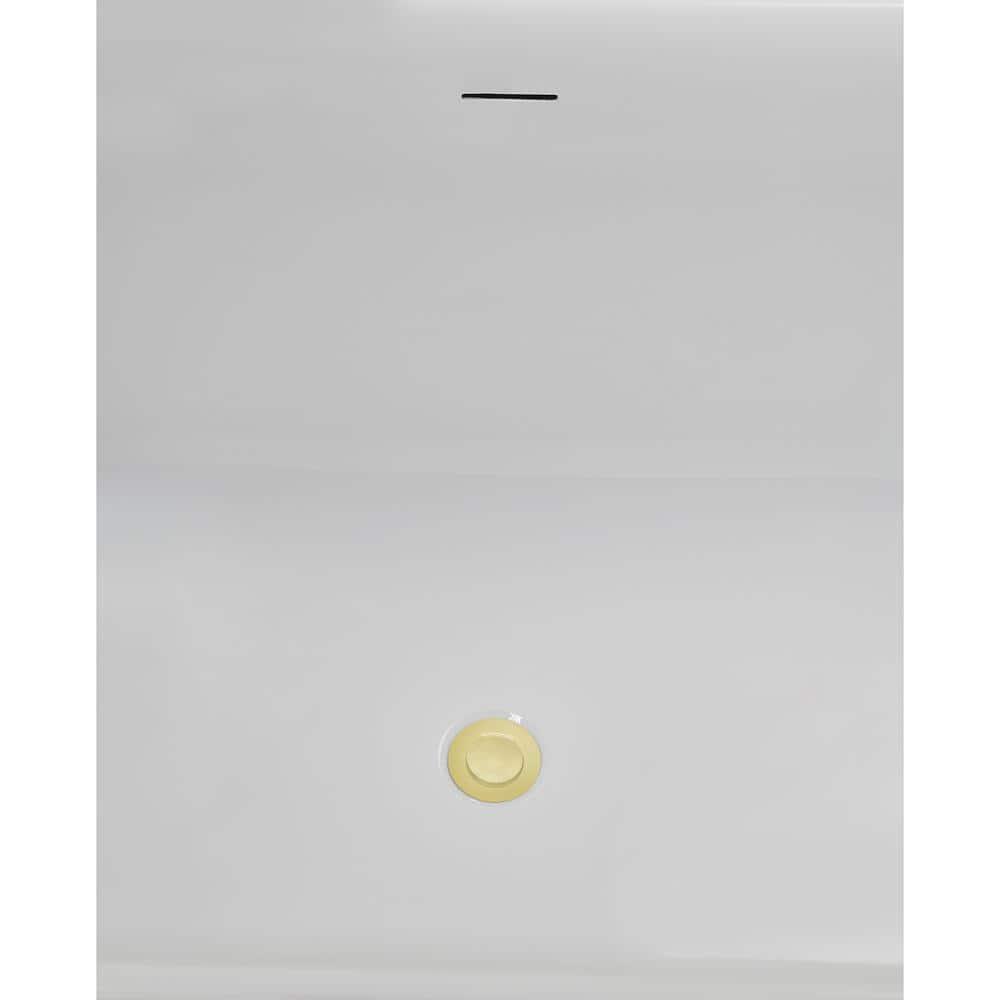 59" Streamline Soaking Freestanding Tub and Tray With Internal Drain