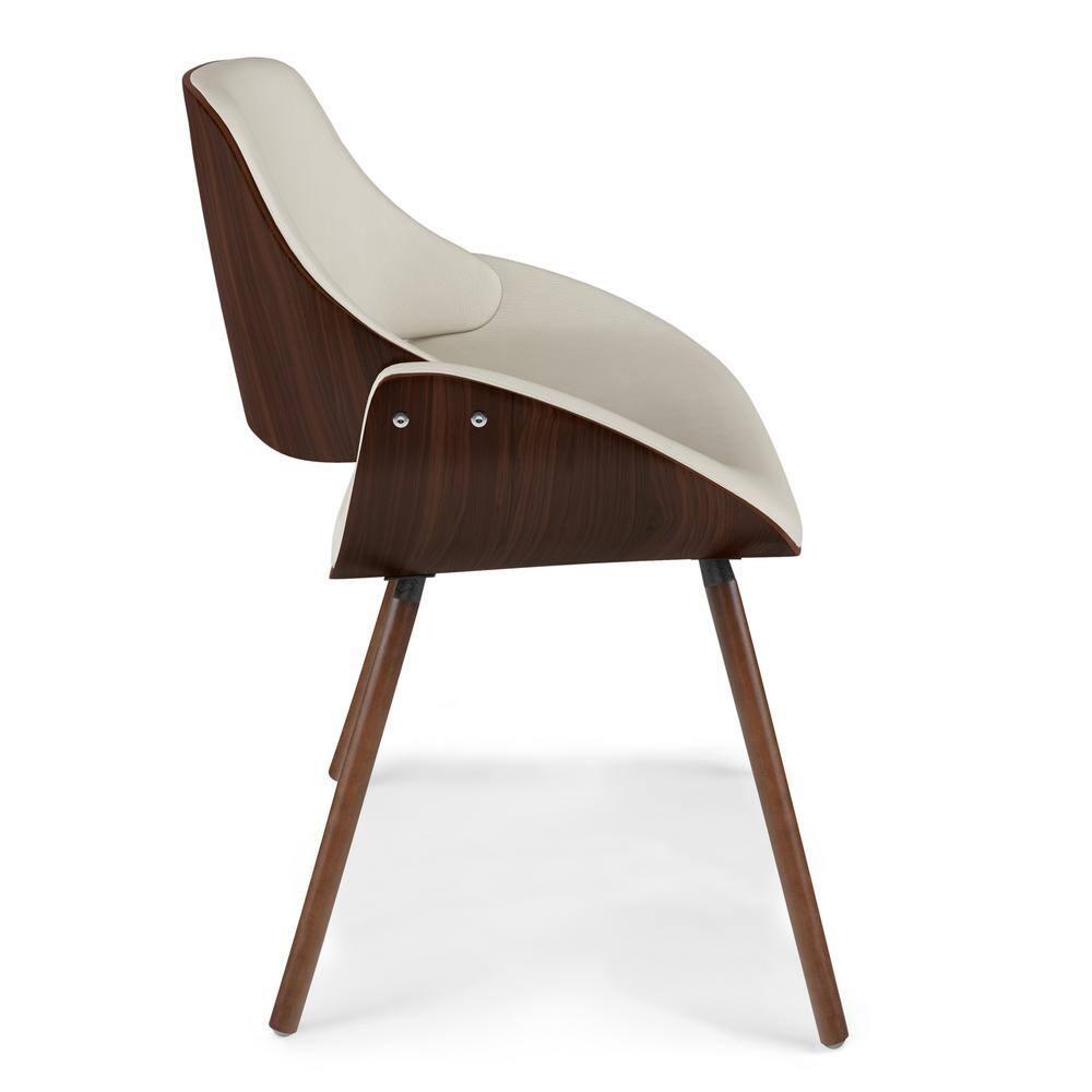 Simpli Home Malden Upholstered Dining Chair with Ergonomic Solid Wood Frame and Mid-Century Modern Style