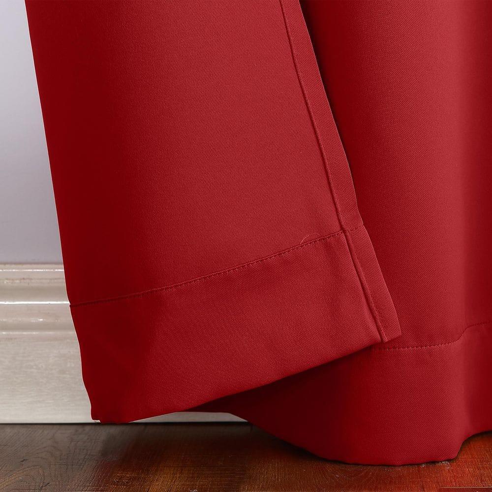 40"x84" Sun Zero Blackout Kenneth Energy Saving Rod Pocket Curtain Panel Red: Noise Reduction, Energy Efficient