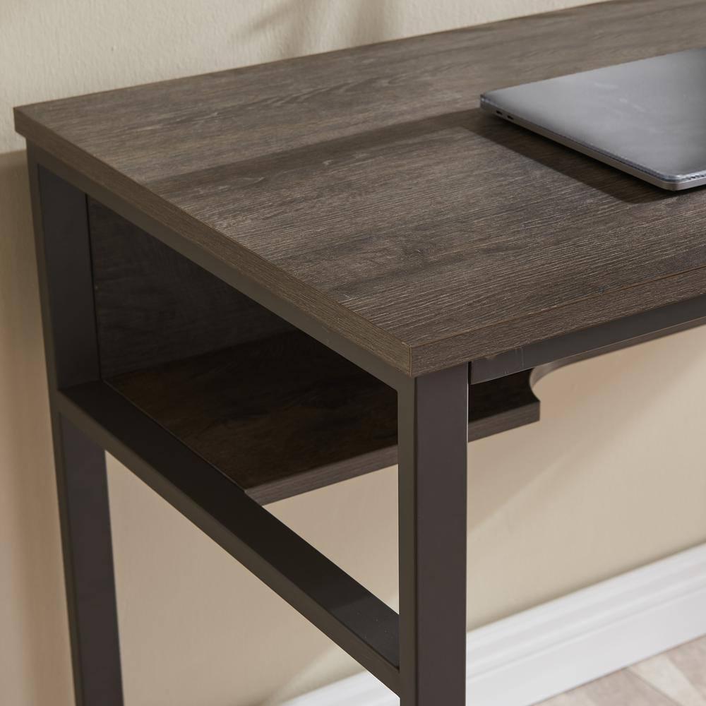 Leick Home Kona Desk in Corojo and Gunmetal Gray