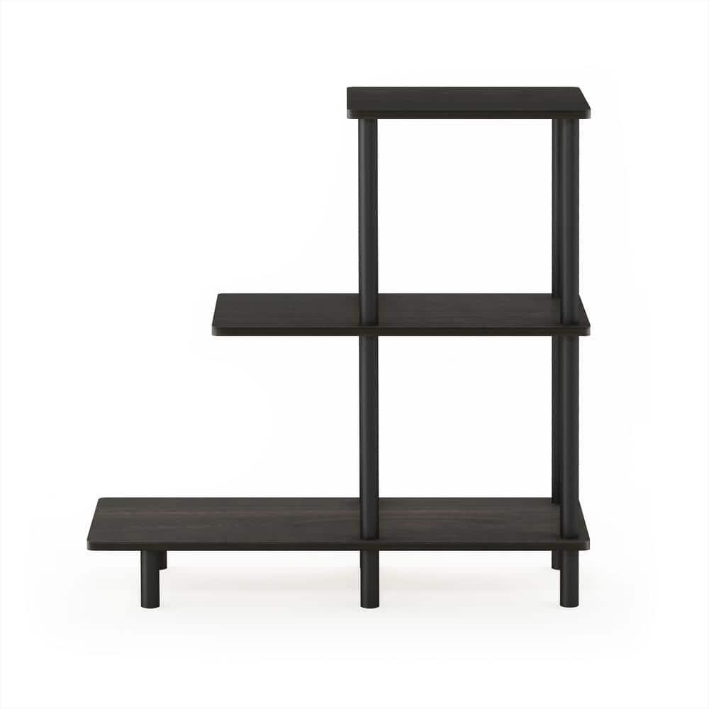 18127EX-BK Turn-N-Tube 3-Tier Sofa Side Table, Espresso & Black - 31.5 x 25.63 x 11.61 in.