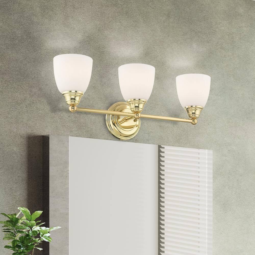 Livex Lighting Somerville 3 - Light Vanity in  Polished Brass