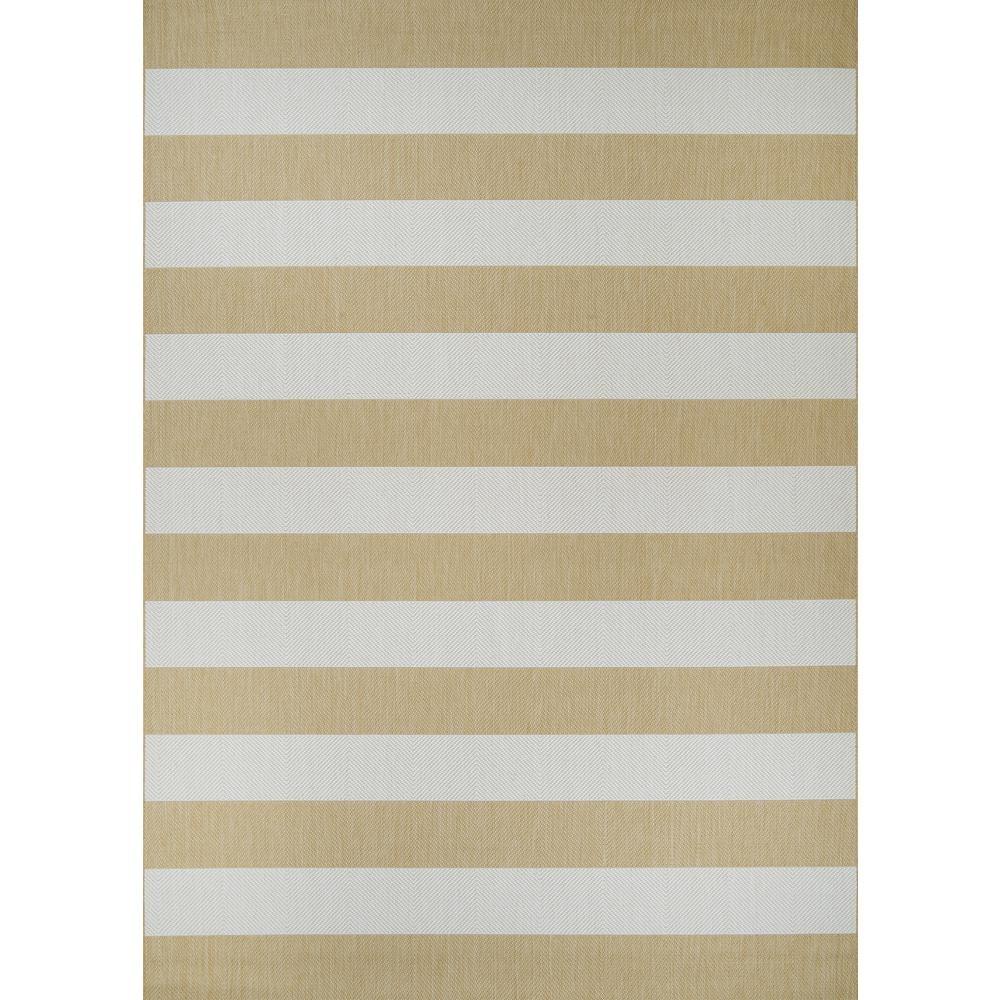 Couristan Afuera Yacht Club 2' x 3'7" Butterscotch and Ivory Stripe Outdoor Rectangle Rug