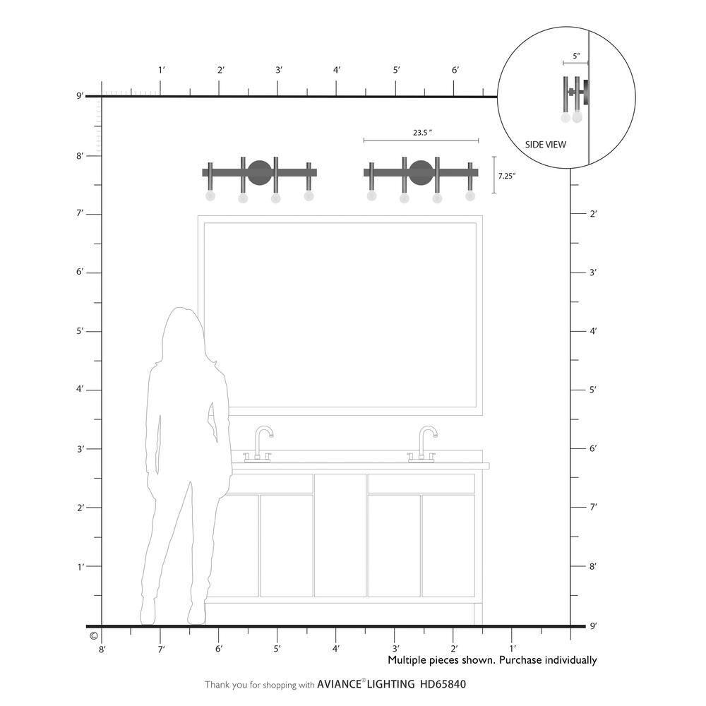 Livex Lighting Denmark 4 - Light Vanity in  Brushed Nickel