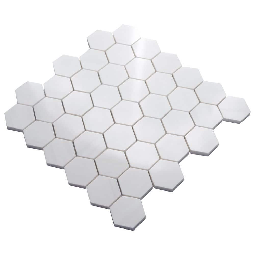 Bianco Dolomite 2" x 2" Marble Mosaic Tile in White