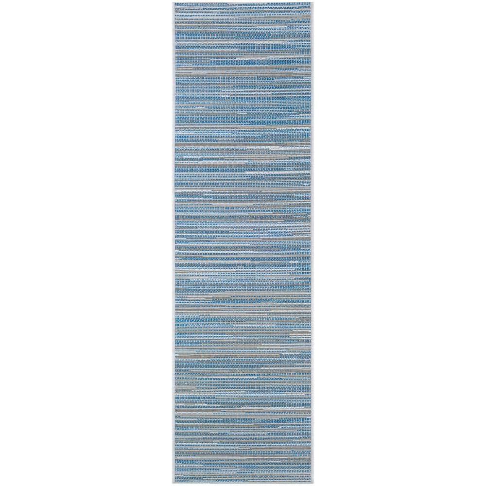 Couristan Monte Carlo Coastal Breeze Indoor/Outdoor Area Rug, 2'3" x 7'10" Runner, Ocean-Champagne
