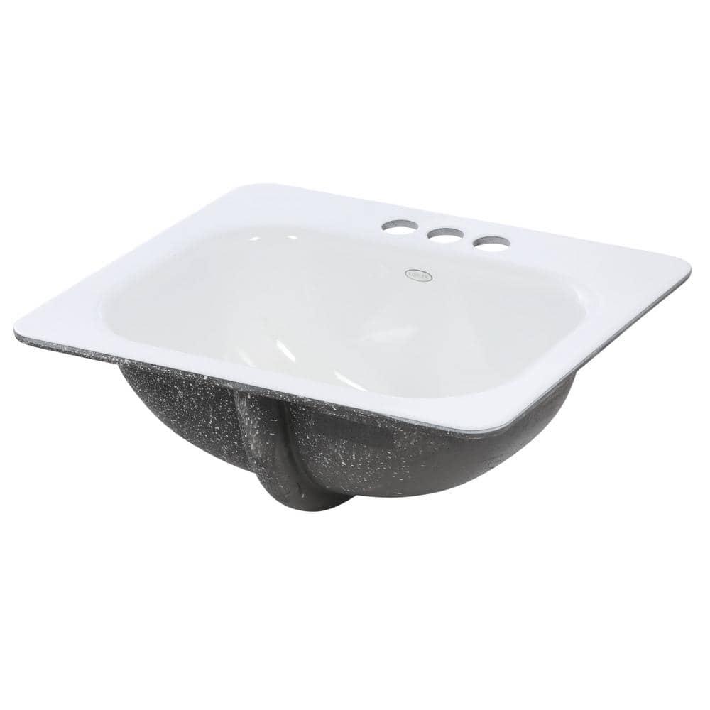 Tahoe Metal Rectangular Drop-In Bathroom Sink with Overflow