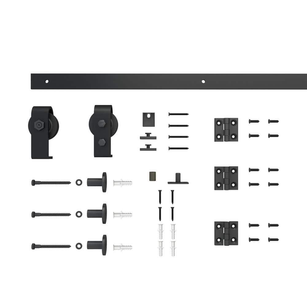 Calhome 3 Panel Shaker Composite Bi-Fold Door with Sliding Barn Door Hardware Kit