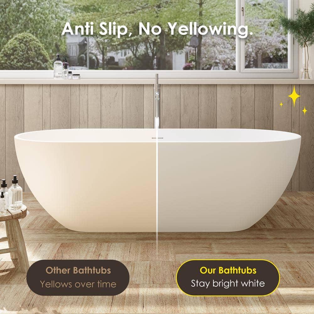 Ryder 68.9'' x 29.5'' Freestanding Soaking Stone Rein Bathtub