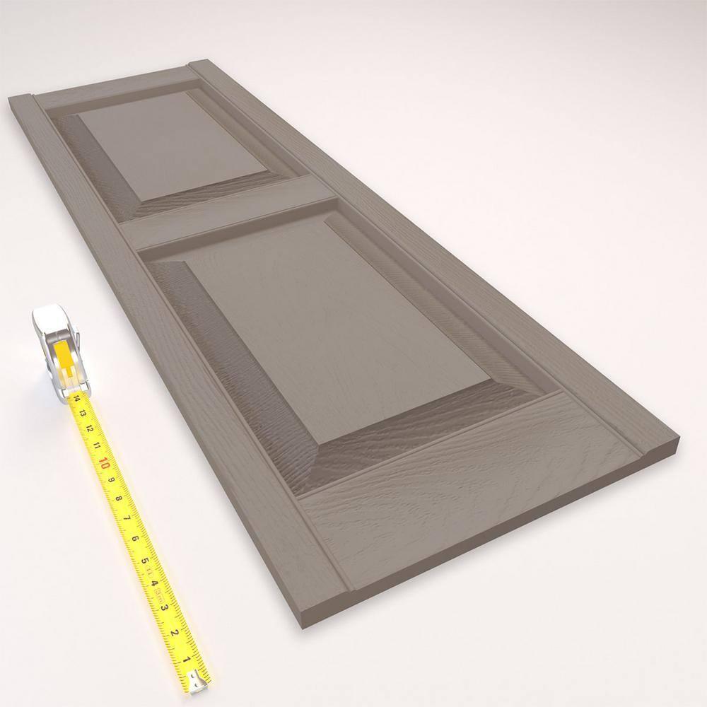 14 1/2"W x 37"H Lifetime Vinyl, TailorMade Two Equal Panels, Raised Panel Shutters, Clay