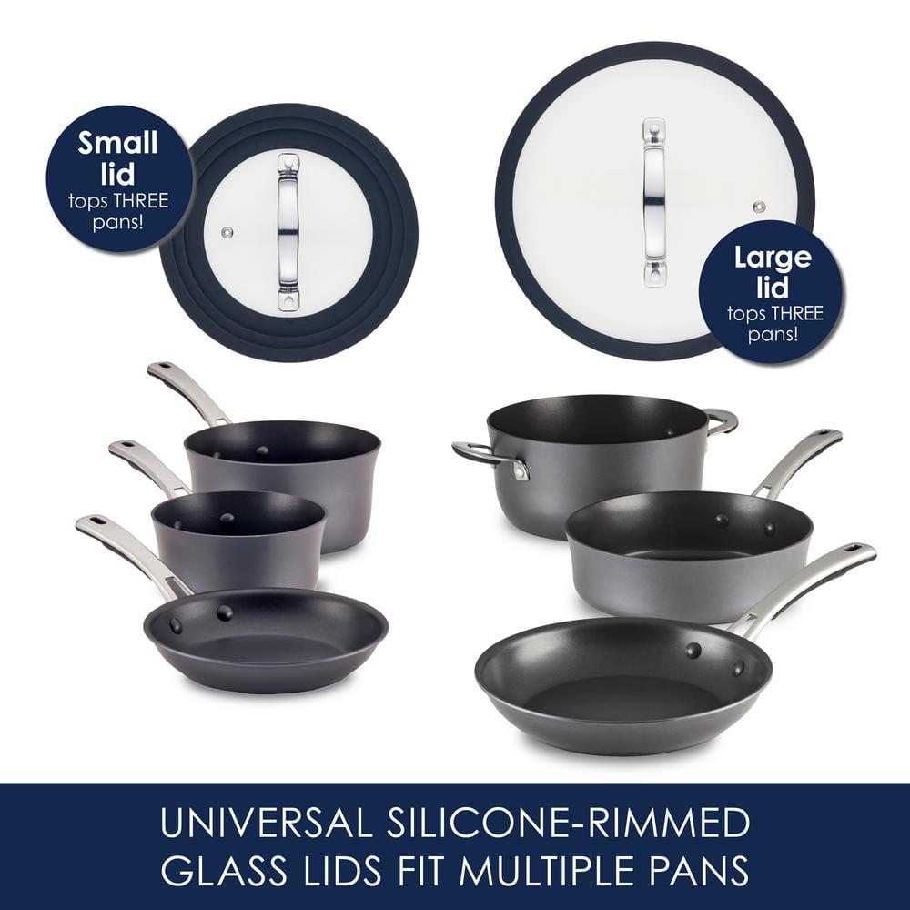 Cook + Create 10-Piece Hard Anodized Aluminum Nonstick Cookware Set in Black