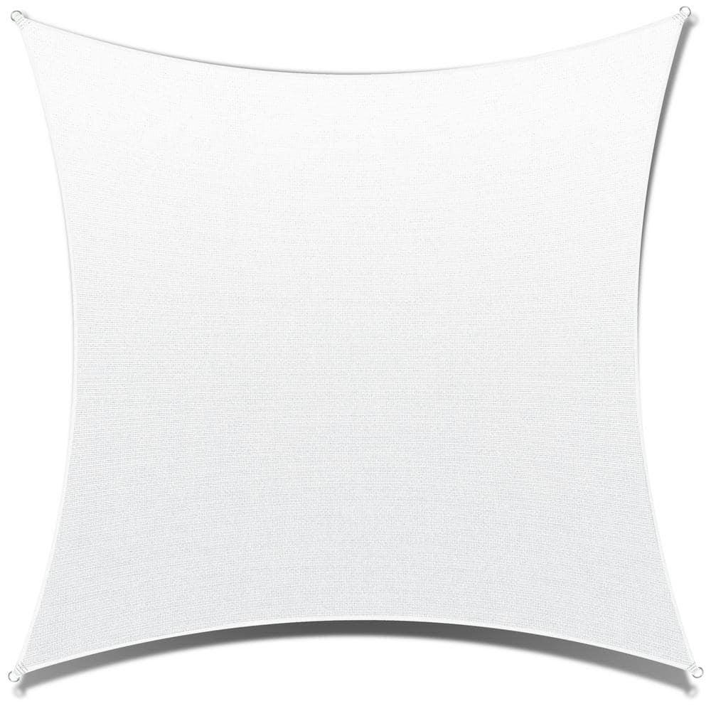 Amgo 12' x 12' White Rectangle Sun Shade Sail Canopy Awning UPF50+ AGTAPR0810, 95% UV Blockage, Water & Air Permeable, Commercial and Residential, 3 Years Warranty (We Make Custom Size)