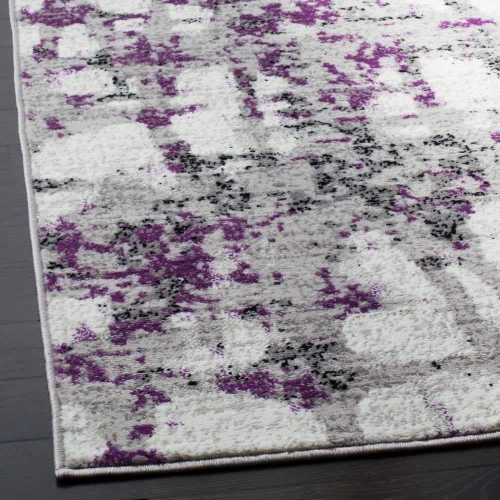 Skyler SKY193 Power Loomed Indoor Area Rug - Grey/Purple - 4'x6' - Safavieh