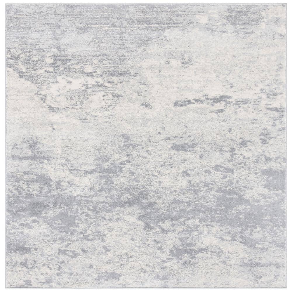 Brentwood BNT822 Power Loomed Area Rug - Grey/Ivory - 9'x9' - Safavieh.