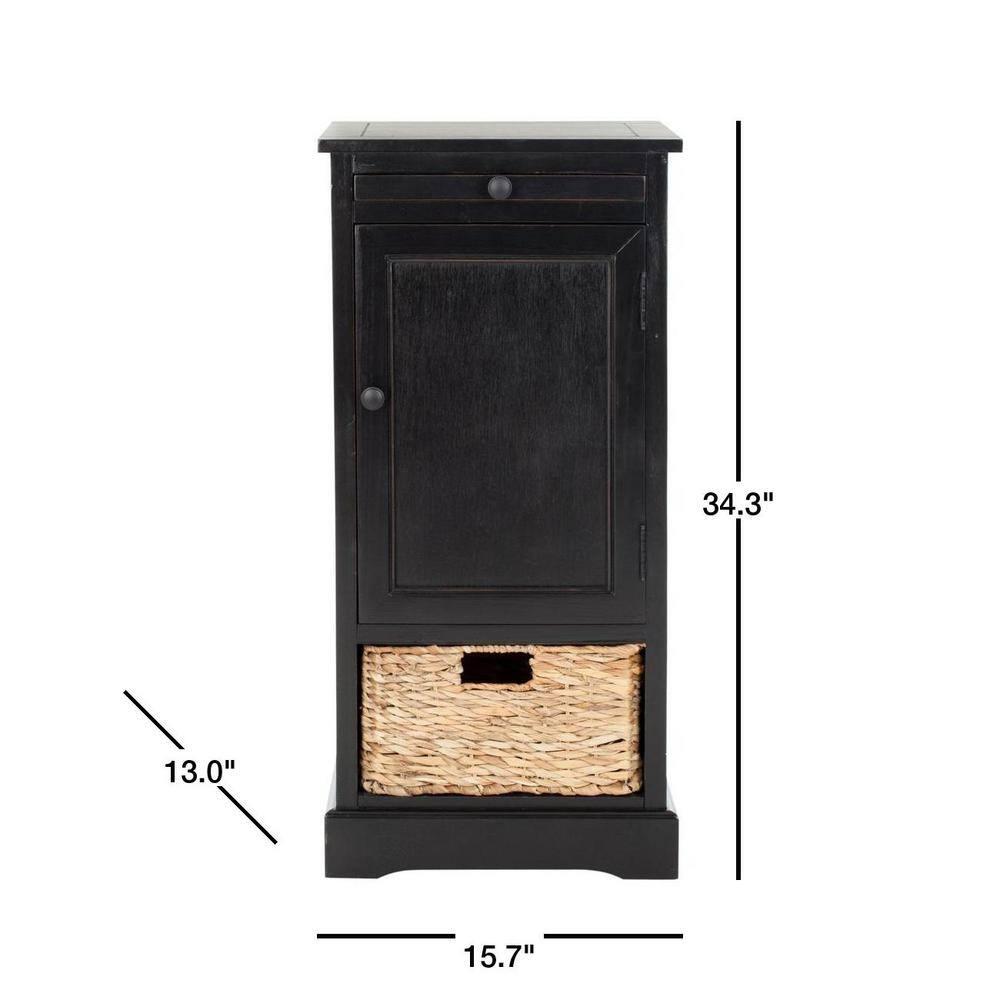 Raven Storage Unit - AMH5703 - Distressed Black - Safavieh Couture