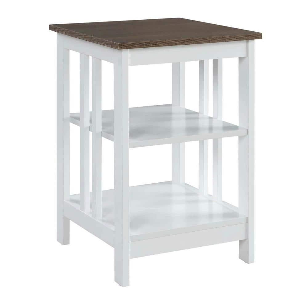 Convenience Concepts Mission End Table, Driftwood/White