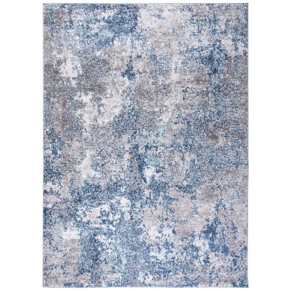 Aston ASN710 Power Loomed Area Rug - Navy/Grey - 8'x10' - Safavieh.
