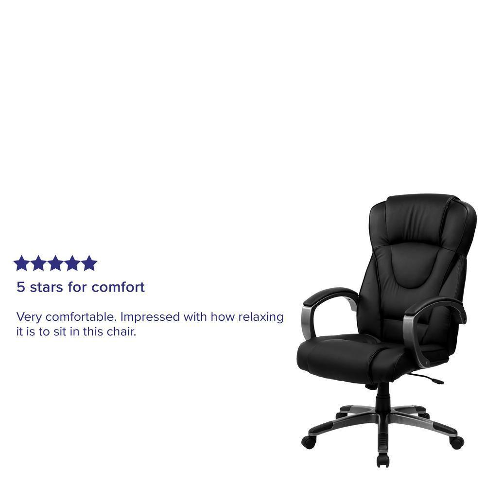 Flash Furniture Crafton High Back LeatherSoft Swivel Office Chair with Titanium Nylon Base