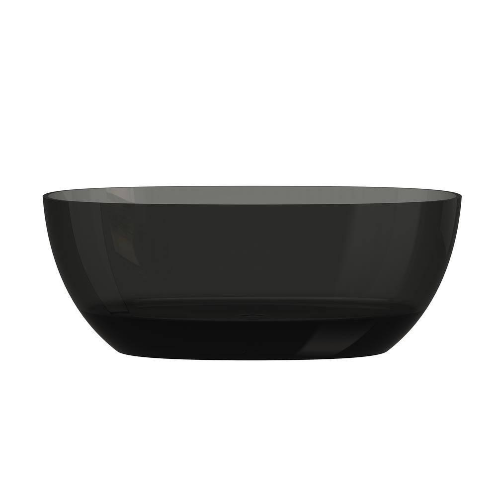 Marfa 59'' x 30'' Runway Semi Transparent Resin Freestanding Soaking Bathtub
