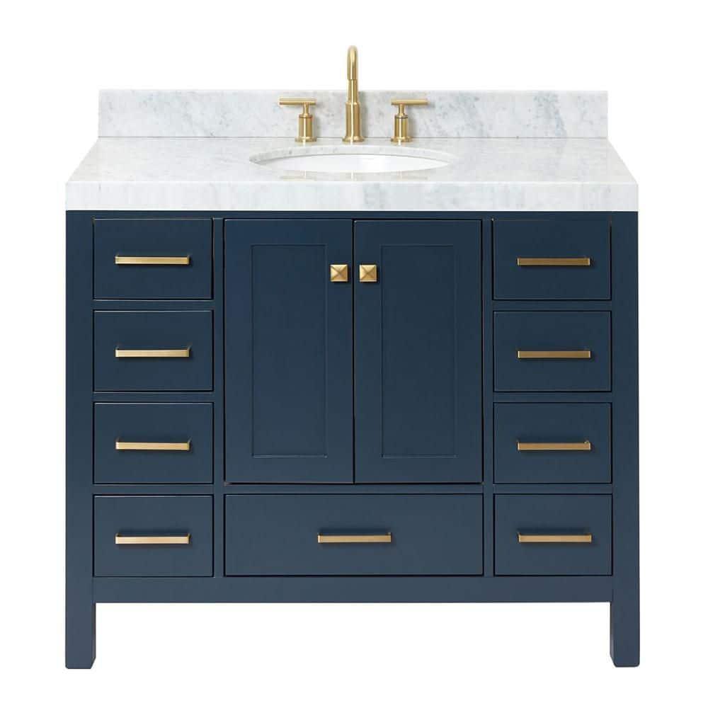 Cambridge 42'' Single Bathroom Vanity with Carrara Marble Top