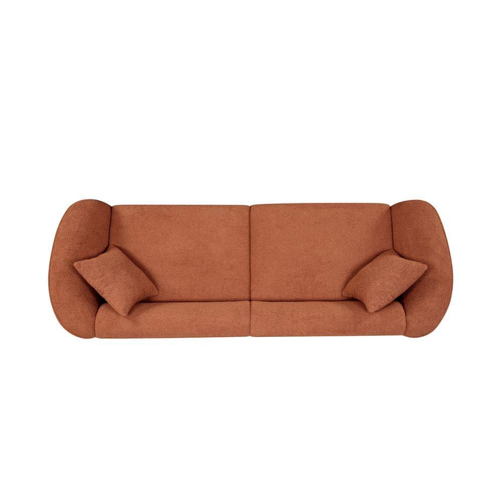 Christopher Knight Home Godwin 87.5" Modern Upholstered 3 Seater Curved Sofa, Orange