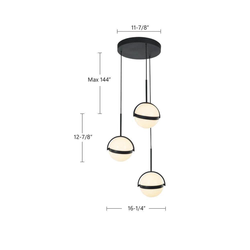 Globo 3 - Light Brushed Gold LED Cluster Pendant