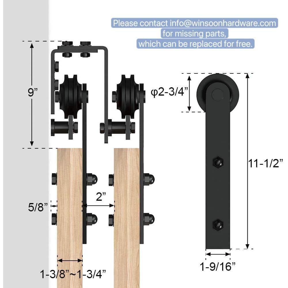 Double Bypass Barn Door Hardware Kit