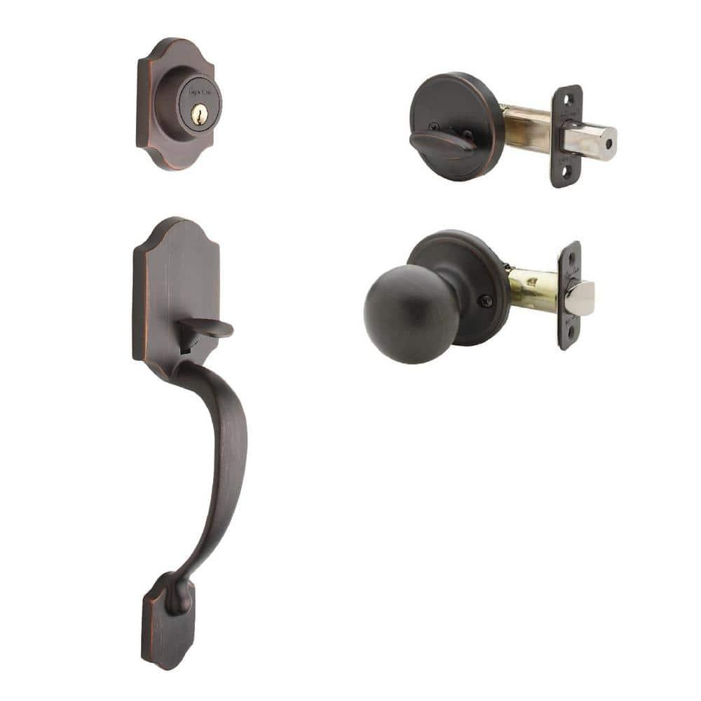 Copper Creek Copper Creek Handleset with Single Cylinder Deadbolt and Door Knob and Heritage Rosette