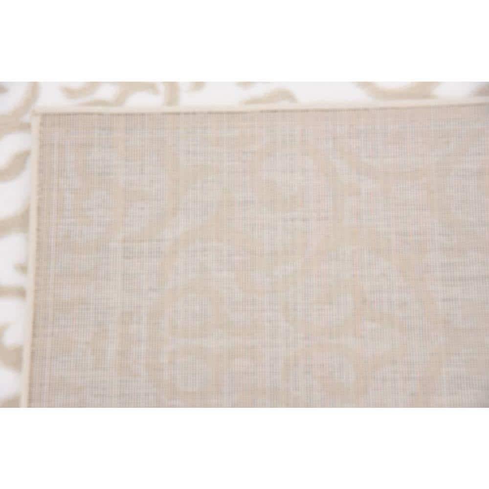 Unique Loom Rushmore Collection Area Rug - Johnson (3' x 9' 10" Runner Snow White/Beige)