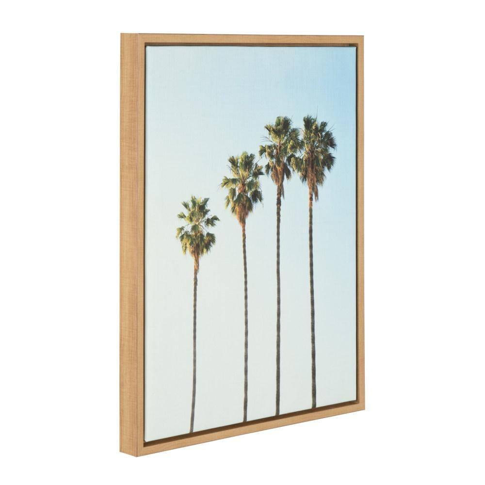 Palm Trees Framed Kids' Canvas Art Natural (24"x18") - Uniek