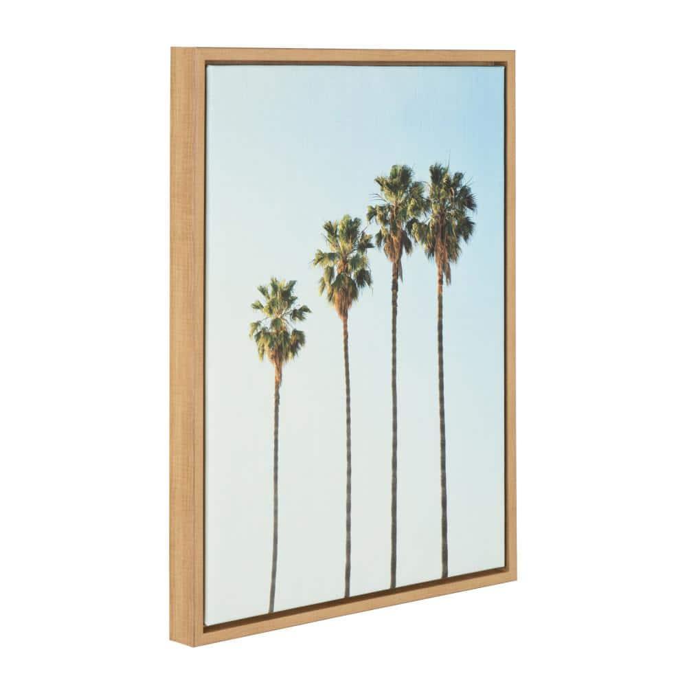 Palm Trees Framed Kids' Canvas Art Natural (24"x18") - Uniek