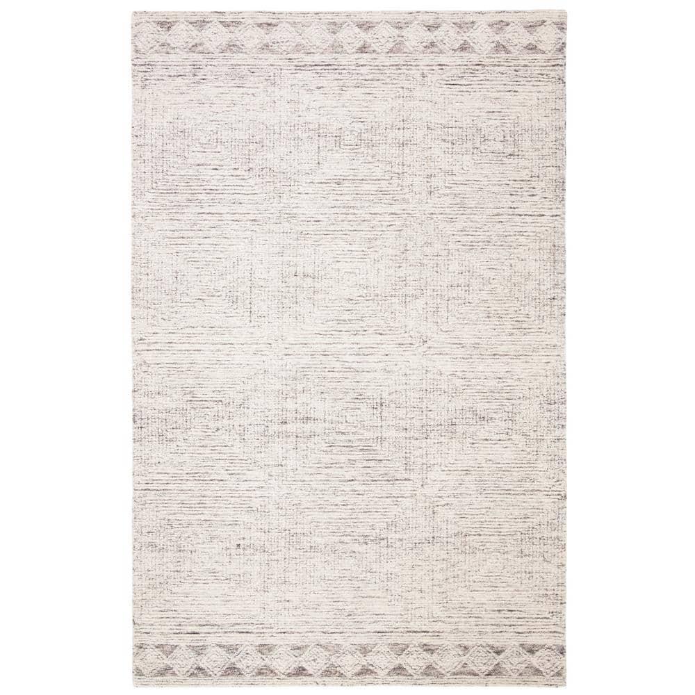Abstract ABT349 Hand Tufted Area Rug - Ivory/Grey - 8' X 10' - Safavieh.
