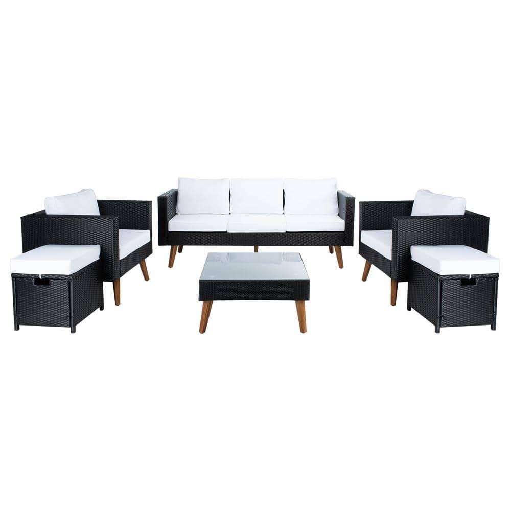 Presla 6 Pc Living Set - Indoor/Outdoor - PAT7715 - Black/White - Safavieh