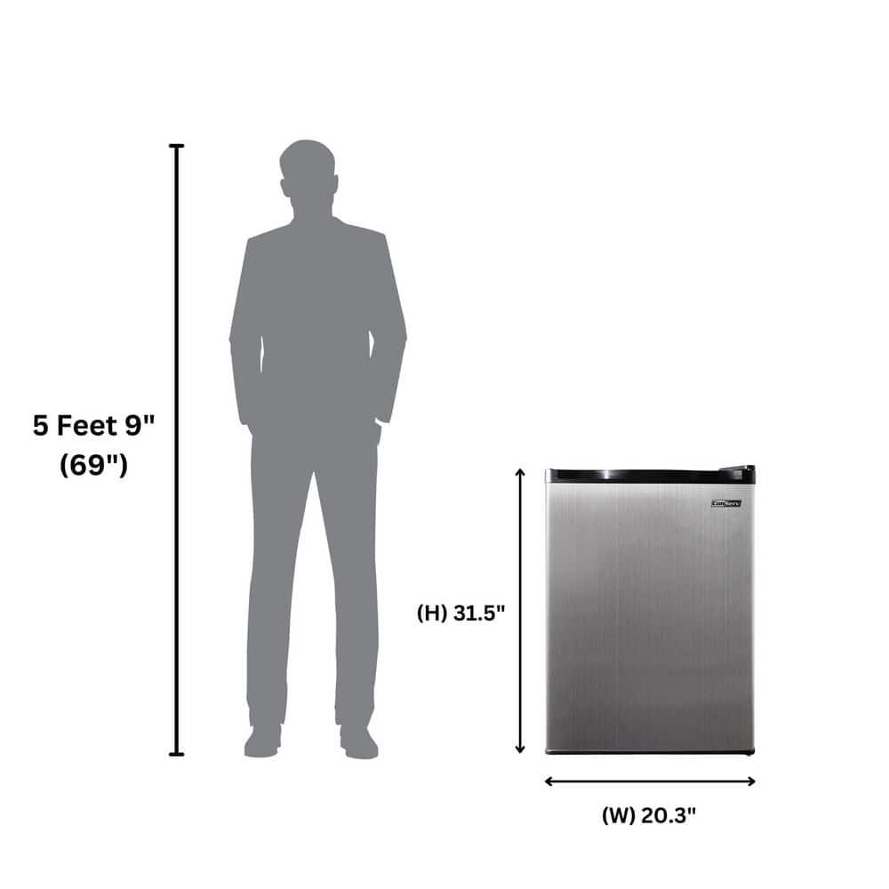 Equator Advanced Appliances Conserv 20in STAINLESS Compact Refrigerator 4.5cF Reversible Door 110V