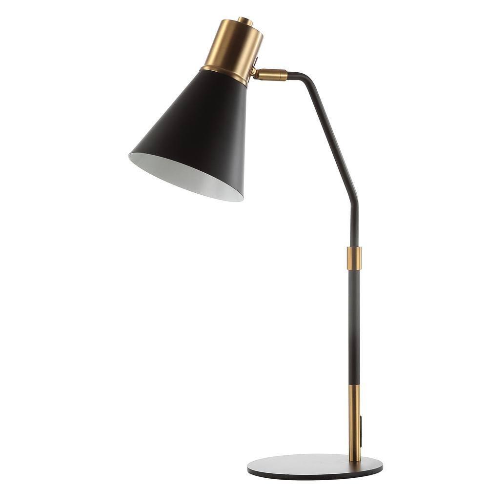 JONATHAN Y JYL6129A Apollo 22.5" Metal LED Task Lamp Contemporary for Bedroom, Living Room, Office, College Dorm, Coffee Table, Bookcase, Black/BrassGold