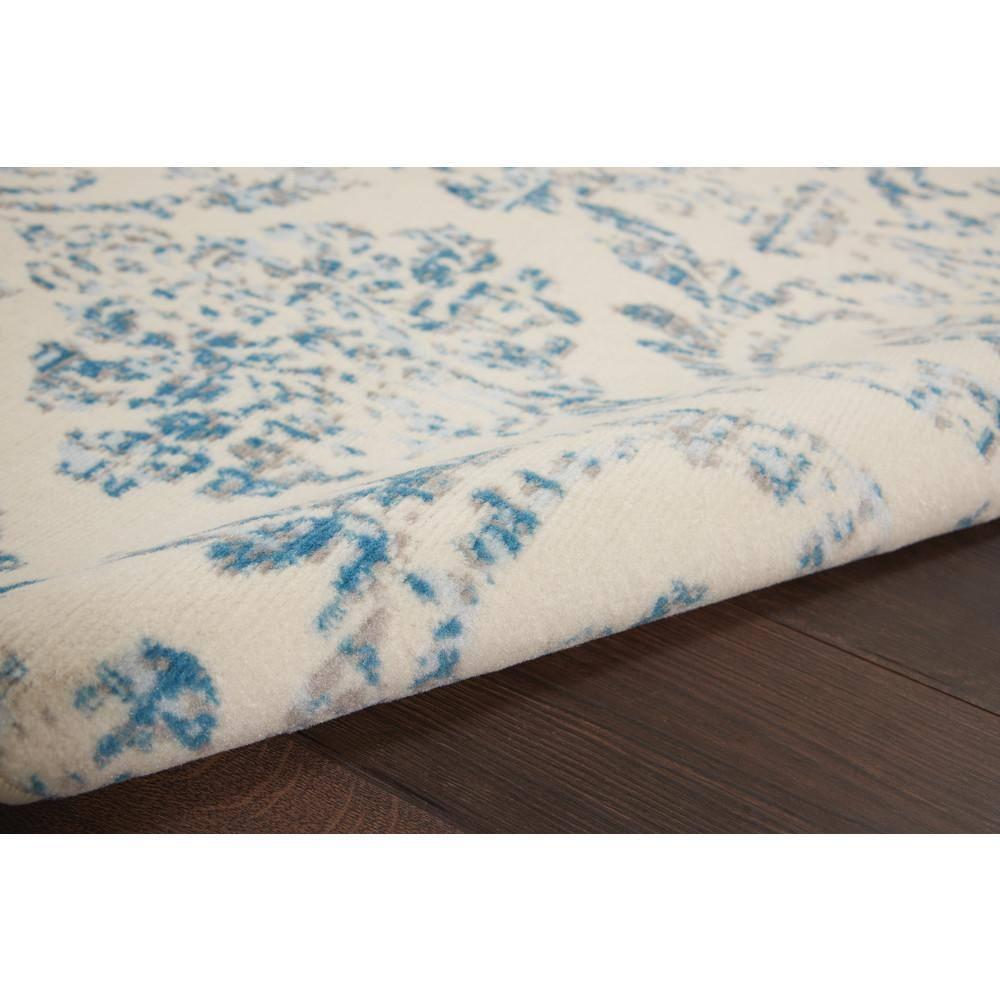 Nourison Jubilant 5'3" x 7'3" (5' x 7') Ivory/Blue Area Rug Farmhouse Vintage Damask by Nourison