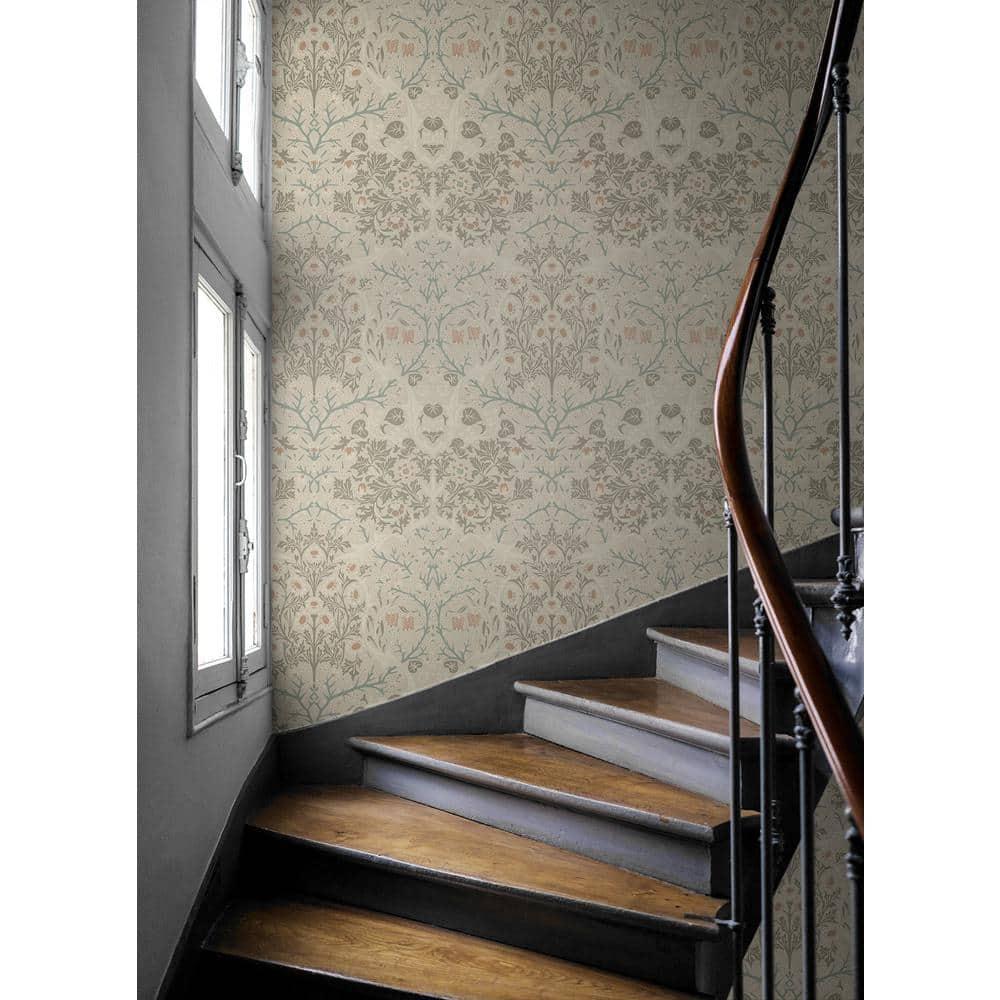 NextWall Lunar Rock & Clay Victorian Garden Peel and Stick Wallpaper