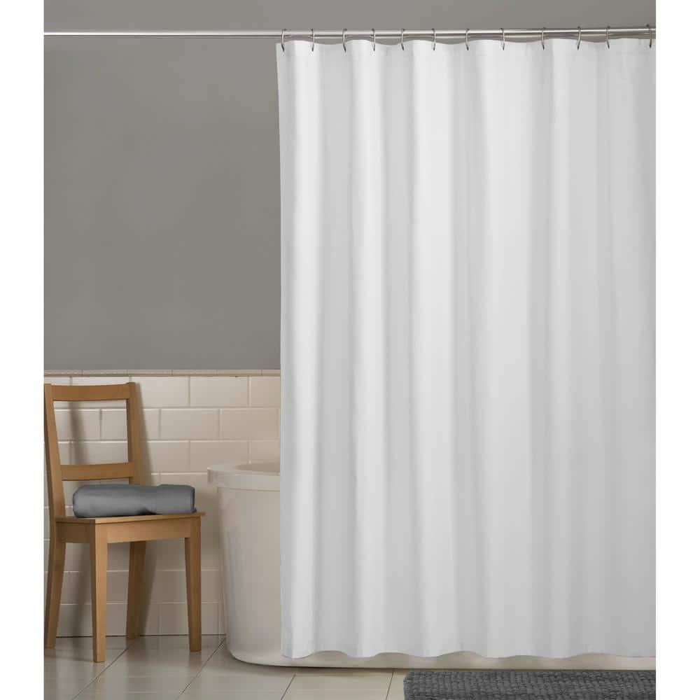Water Repellent Fabric Shower Curtain Liner, White - Zenna Home