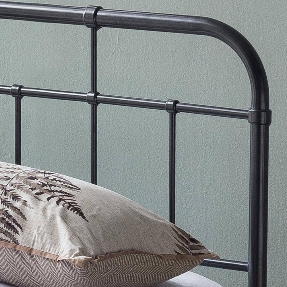 Noble House Khari Industrial Style Queen-Size Iron Minimal Bed Frame, Charcoal Gray