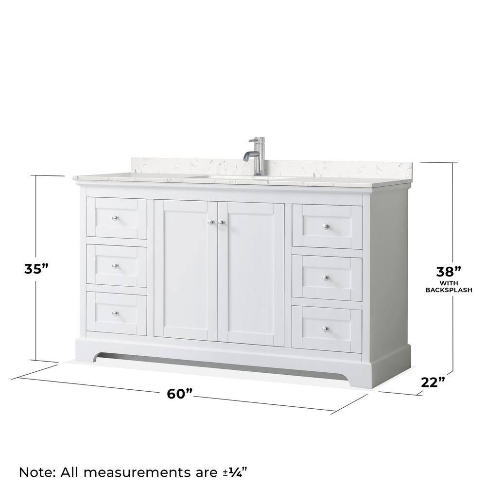 Wyndham Collection Avery 60'' Single Bathroom Vanity with Top