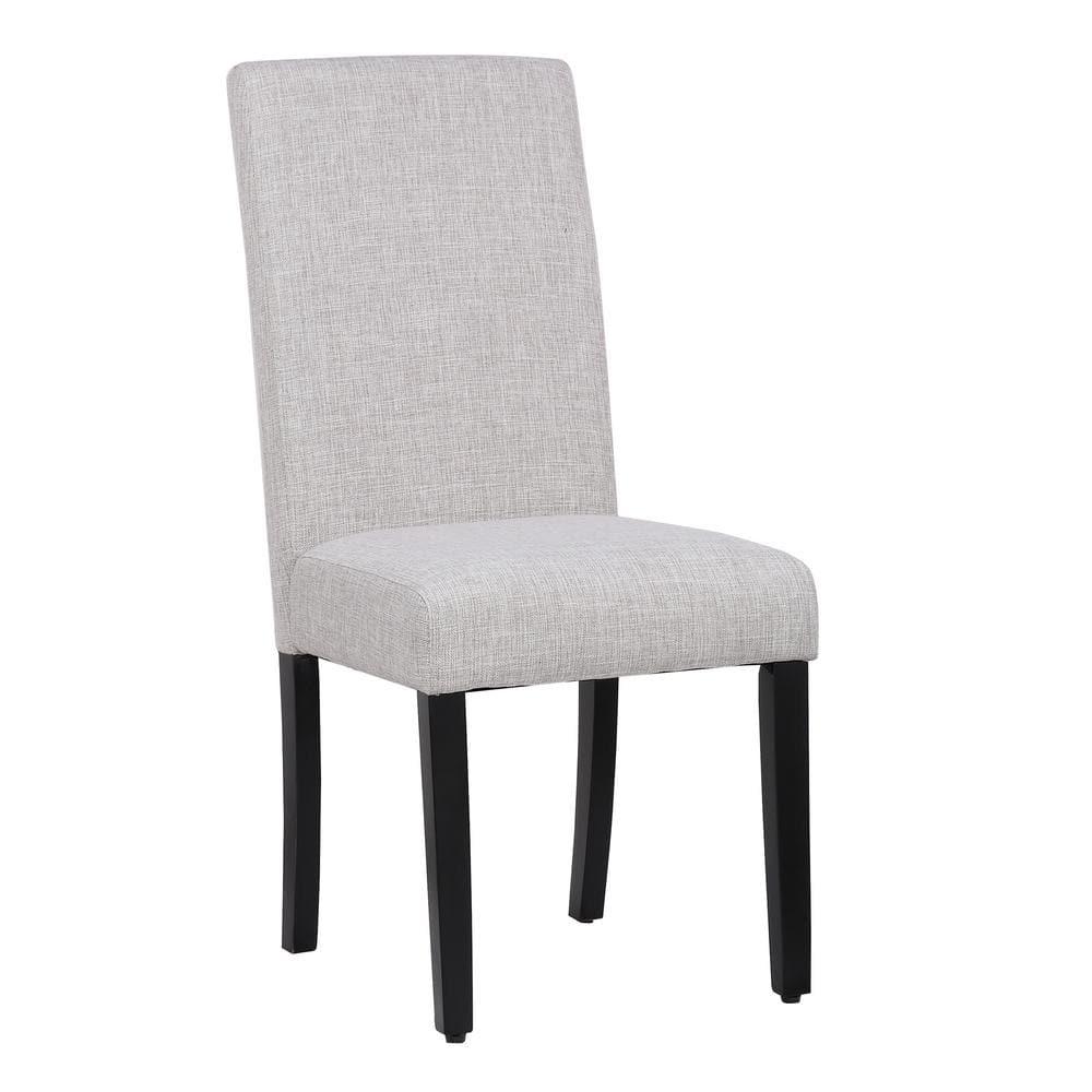 Polytrends Grandview Upholstered Linen Fabric Dining Chair (Set of 2) Light Gray Modern & Contemporary, Traditional
