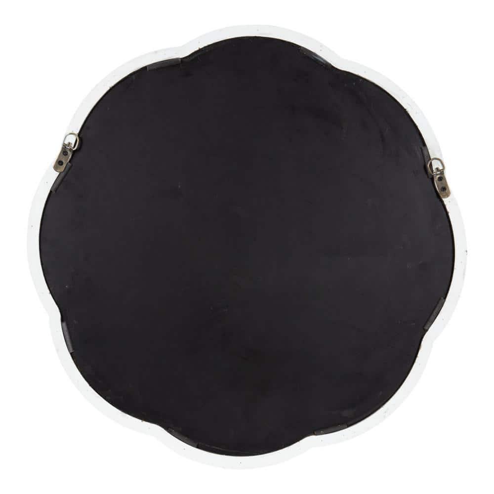 Kate and Laurel Maren Scalloped Wall Mirror, 26" Diameter, White