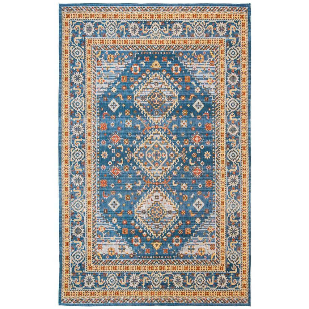 Classic Vintage CLV114 Power Loomed Area Rug - Blue/Gold - 8'x10' - Safavieh.